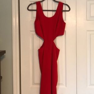 Red cut out cocktail dress